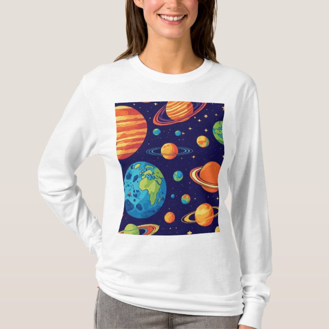 Camiseta Paleta cósmica: Sinfonía Planetaria (Anverso)