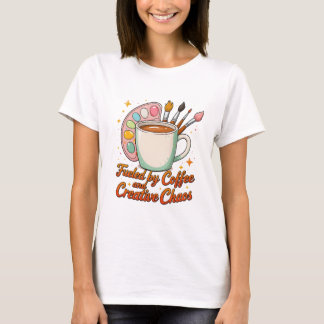 Camiseta Paleta de Artista Alimentada por Café y Caos Creat