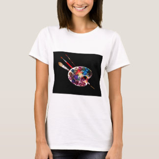 CAMISETA PALETA DE COLOR ARTISTA Y LLAMADAS EN NEGRO