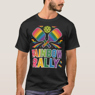 Camiseta Paleta de jugador de pickleball lésbico gay bander