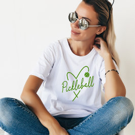 Camiseta Paleta de pelota de palo verde y blanca