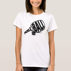 Camiseta Paleta de Pickleball Moderna en Blanco y Negro