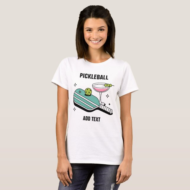 Camiseta Paleta de Pickleball y Cóctel (Anverso completo)