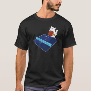 Camiseta Paleta de Ping Pong Damas Gato Jugador de Tenis de