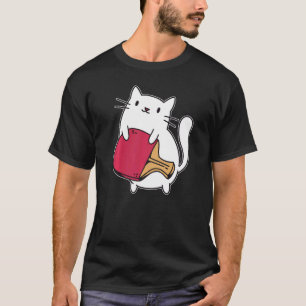 Camiseta Paleta de Ping Pong Damas Gato Jugador de Tenis de