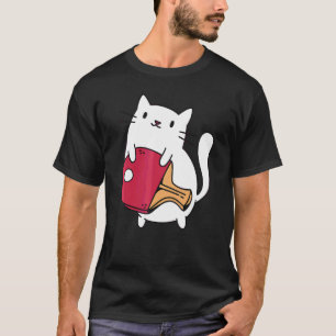 Camiseta Paleta de Ping Pong Damas Gato Jugadora de Tenis d