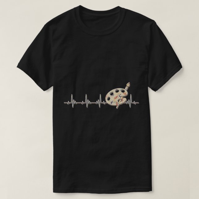 Camiseta Paleta de pintura retro Pincel latido Funny Artist (Diseño del anverso)