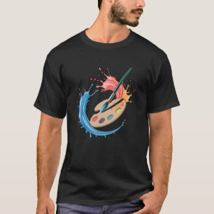 Camiseta Paleta de pintura y pinceles profesor de arte arti