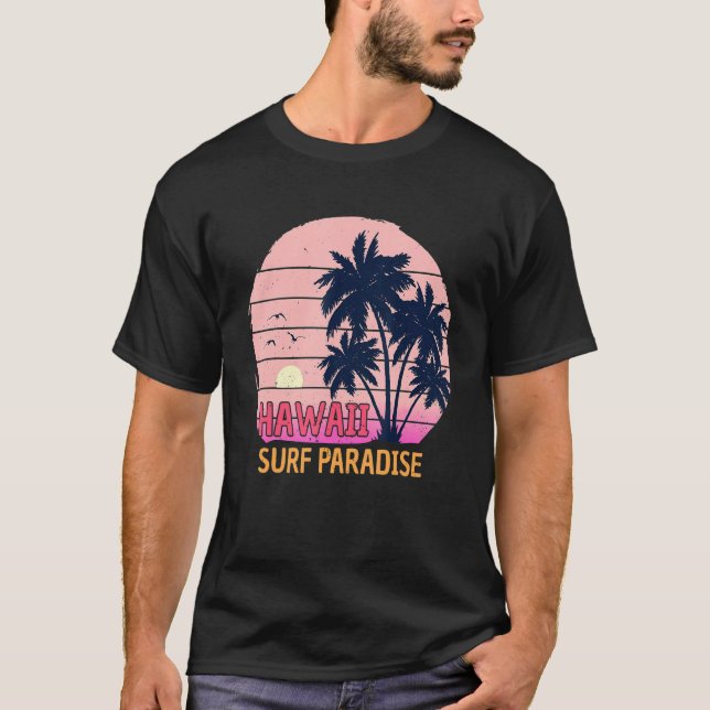 Camiseta Paleta familiar de verano Retro Pink Hawaii Surf P (Anverso)