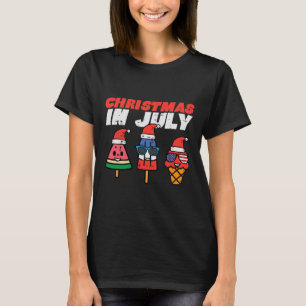 Camiseta Paletas De Helado Navidad En Julio Niños Pequeños