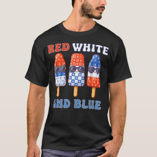 Camiseta Paletas de Rojo, Blanco y Azul Patrióticas America