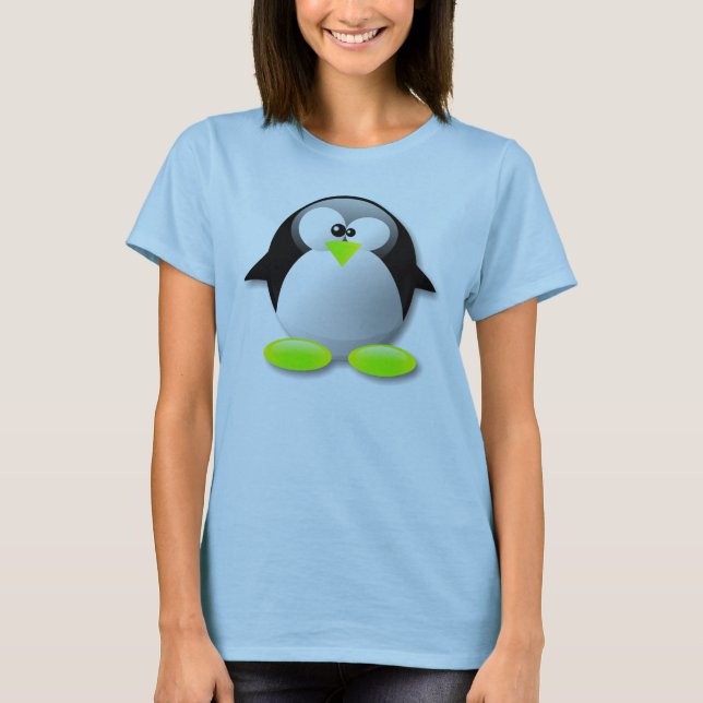 CAMISETA PALIDEZCA - EL PINGÜINO VERDE DEL CRISTAL DE LINUX (Anverso)