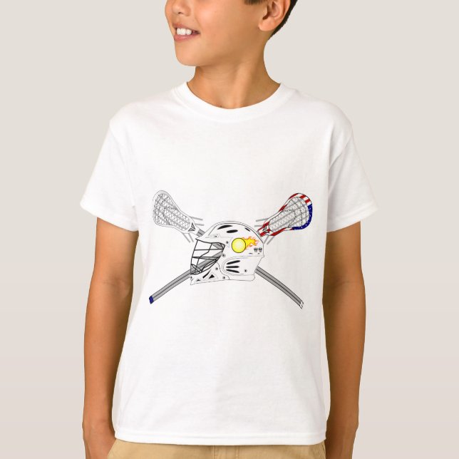 Camiseta Palillos de LaCrosse con el casco (Anverso)