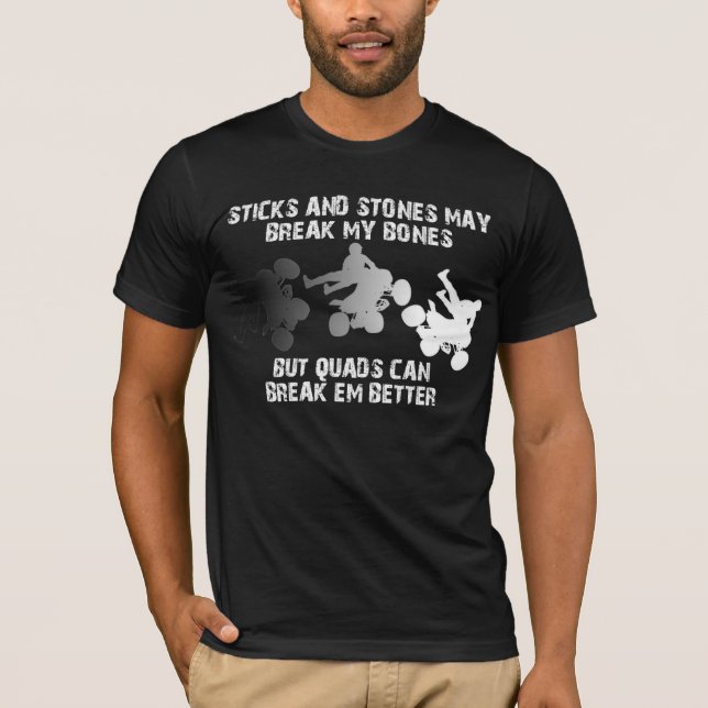 Camiseta Palillos y patio ATV FunnyShirt de las piedras (Anverso)