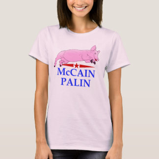 Camiseta Palin, lápiz labial del cerdo de McCain