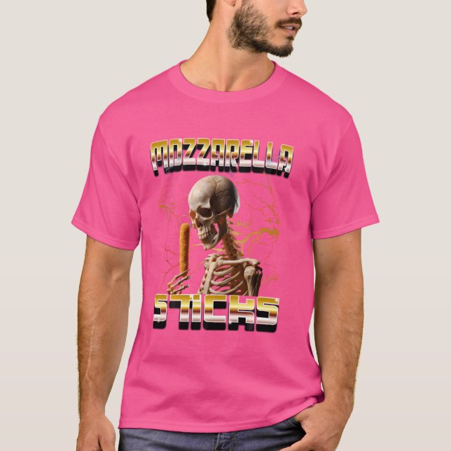 Camiseta Palitos de Mozzarella al Estilo de CDs de Rap Pira (Anverso)