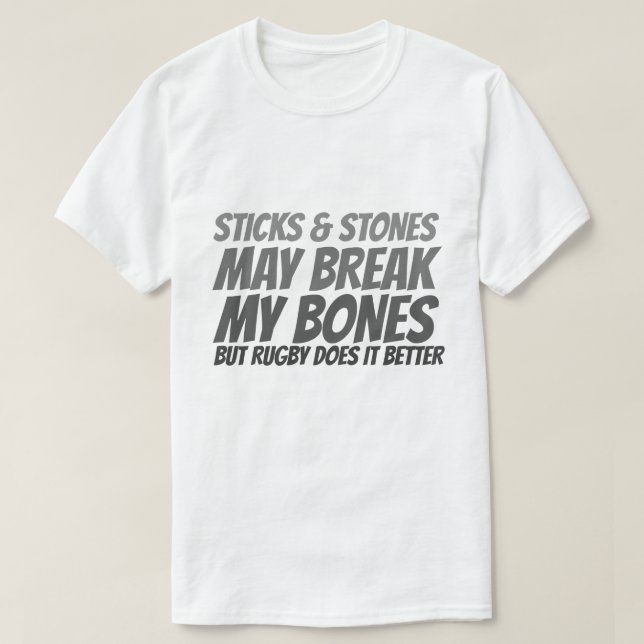Camiseta Palitos de rugby y piedras (Diseño del anverso)