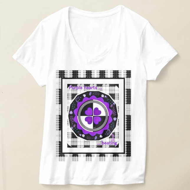 Camiseta Paliza a los corazones púrpura de B&W (Distribución )