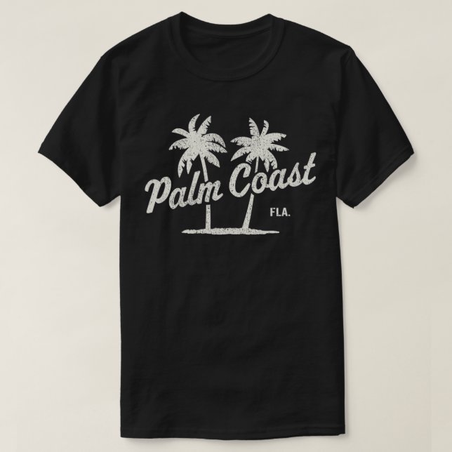 Camiseta Palm Coast Florida Gráfico de palmeras de 70  (Diseño del anverso)
