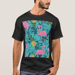 Camiseta Palm de flamencos rosados: Hawái exótica