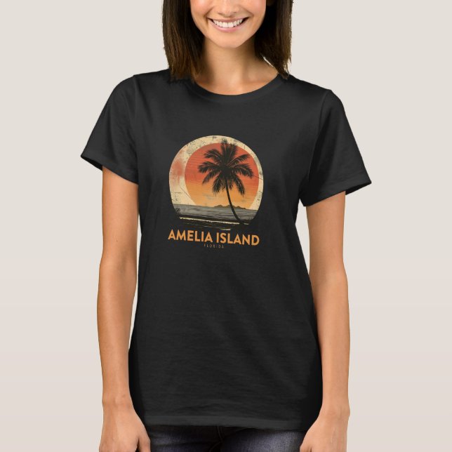 Camiseta Palm de vacaciones de playa virgen de la isla de A (Anverso)