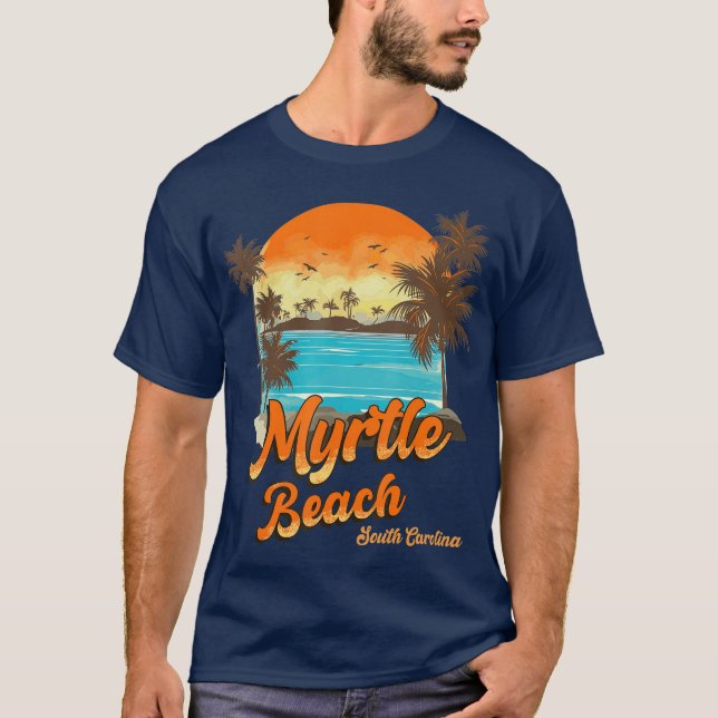 Camiseta Palm de vacaciones de verano de Myrtle Beach South (Anverso)