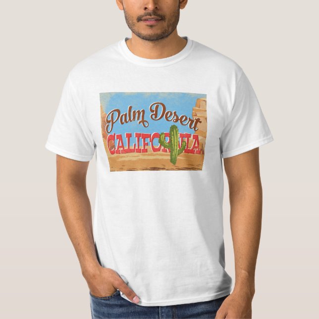 Camiseta Palm Desert California Personalizado viaje retro (Anverso)