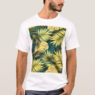 Camiseta Palm Leaves: Tropical Vintage oscuro