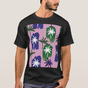 Camiseta Palm pintada, verde azul marino.