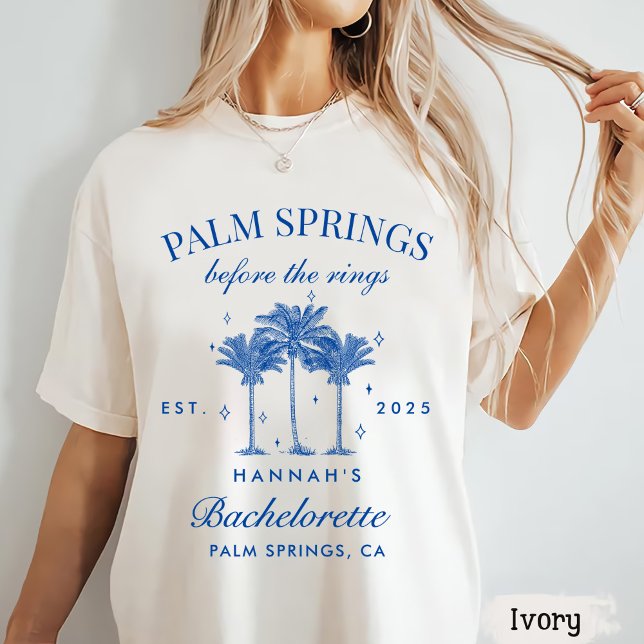 Camiseta Palm Springs Before The Rings Blue Bachelorette (Subido por el creador)