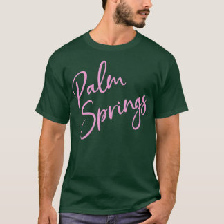 Camiseta Palm Springs California AC Script Pink Text