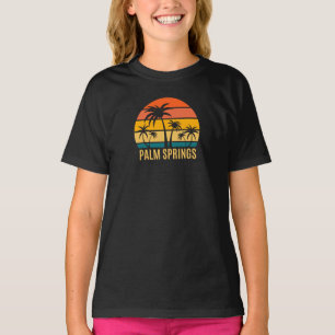 Camiseta Palm Springs Sunset Y Palm Trees Beach T-Shirt