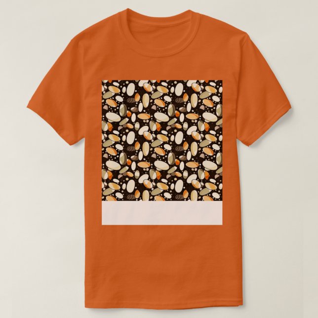 Camiseta Palm Stones Seless Pattern Beach Pebble Gemstone (Diseño del anverso)