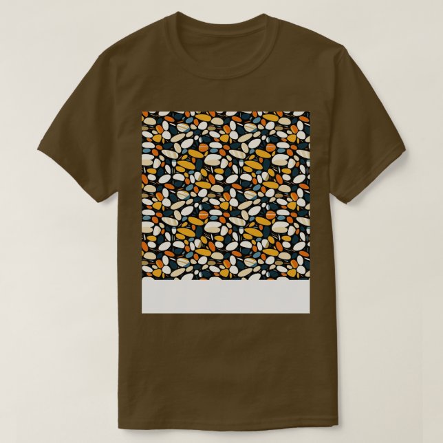 Camiseta Palm Stones Seless Pattern Beach Pebble Gemstone (Diseño del anverso)