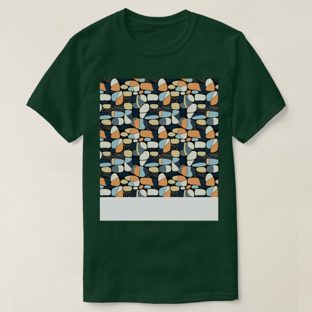 Camiseta Palm Stones Seless Pattern Beach Pebble Gemstone (Diseño del anverso)