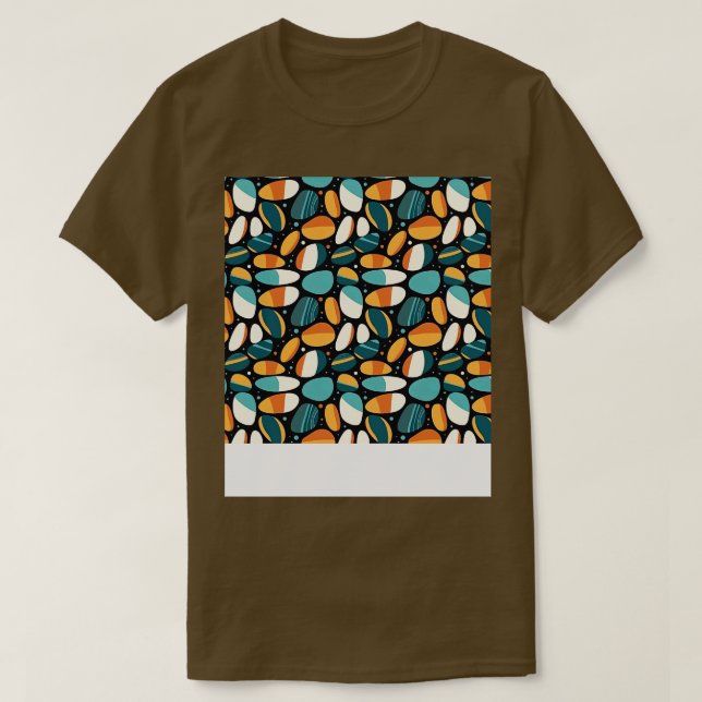 Camiseta Palm Stones Seless Pattern Beach Pebble Gemstone (Diseño del anverso)
