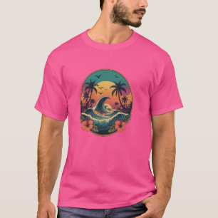 Camiseta Palm Sunset de Hawaii Summer Beach