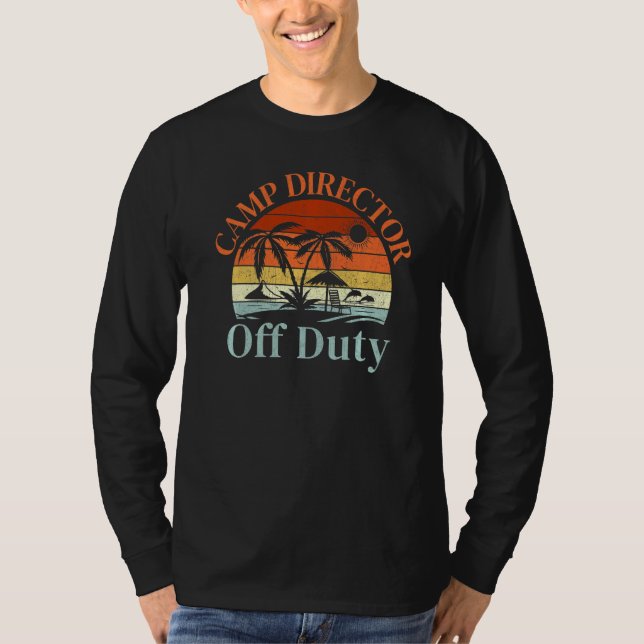 Camiseta Palm Tree Beach Sunset Retro Camp Director (Anverso)