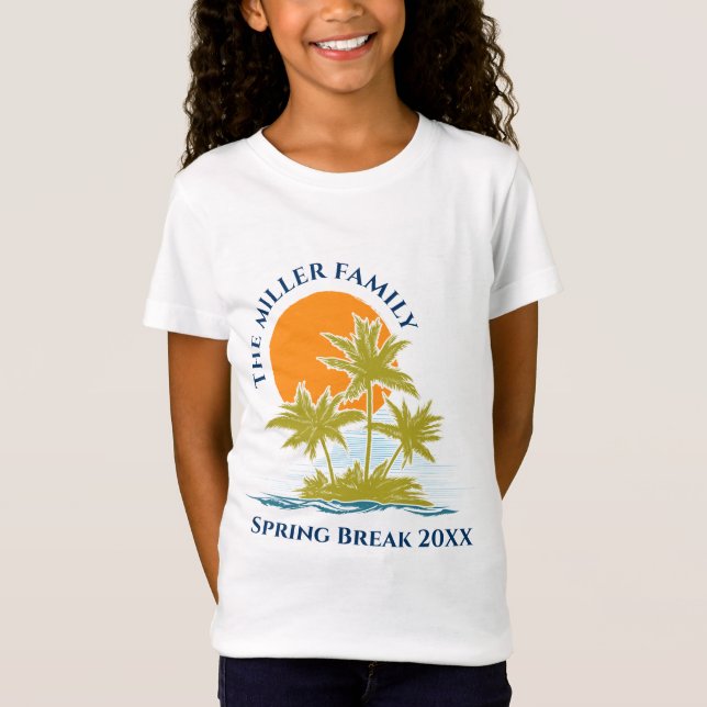 Camiseta Palm Tree Beach Trip Sunset Cute Personalizado (Anverso)