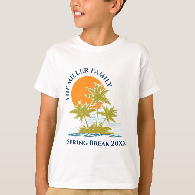 Camiseta Palm Tree Beach Trip Sunset Cute Personalizado (Anverso)