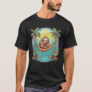Camiseta Palm Tree Cute Animal De Verano Slot Sunset Hammoc