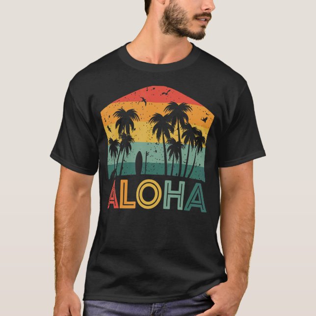 Camiseta Palm Tree Hawaii Isla de Hawái Playa de Verano Vac (Anverso)