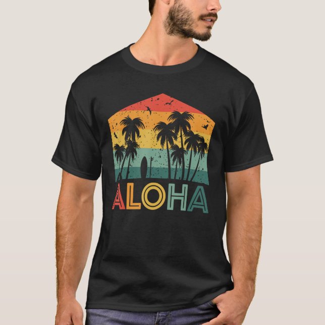 Camiseta Palm Tree Hawaii Isla de Hawái Playa de Verano Vac (Anverso)