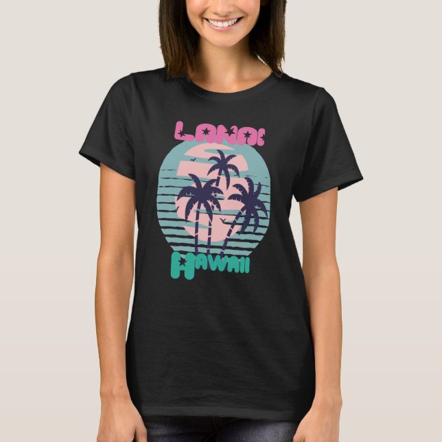 Camiseta Palm tree Hawaii Lanai Vacation Beach Ocean (Anverso)