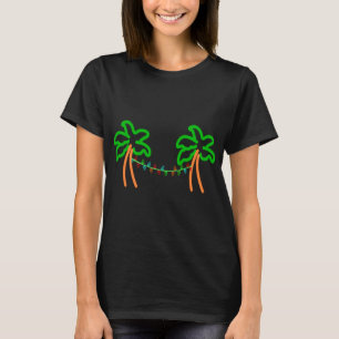 Camiseta Palm Tree Neon Navidades Luces