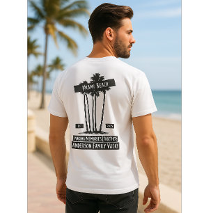 Camiseta Palm Tree personalizado Miami Beach Family Vacatio