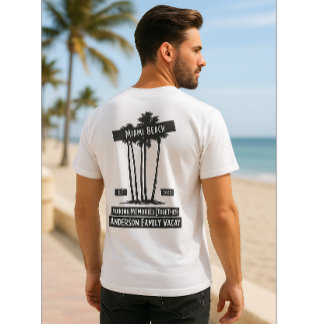 Camiseta Palm Tree personalizado Miami Beach Family Vacatio