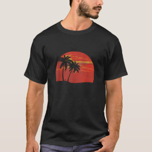 Camiseta Palm Tree Retro Tropical Beach Summer Vacation Gif