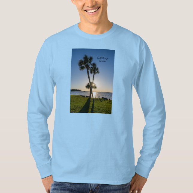 Camiseta Palm Tree Scissors Silhouette Long Sleeve T-Shirt (Anverso)