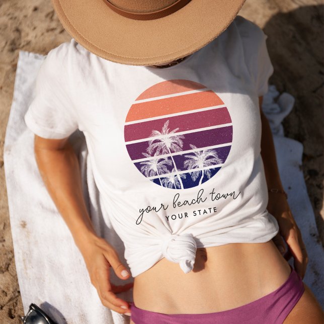 Camiseta Palm Tree Sunset Personalizado City & State (Subido por el creador)